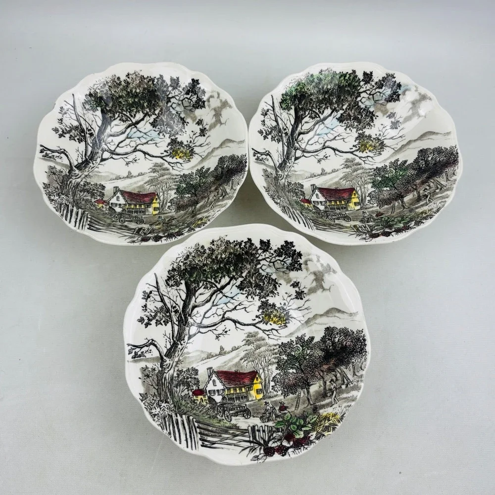 J&G Meakin Welcome Home Coupe Cereal Soup Bowl Lot of 3 English Staffordshire